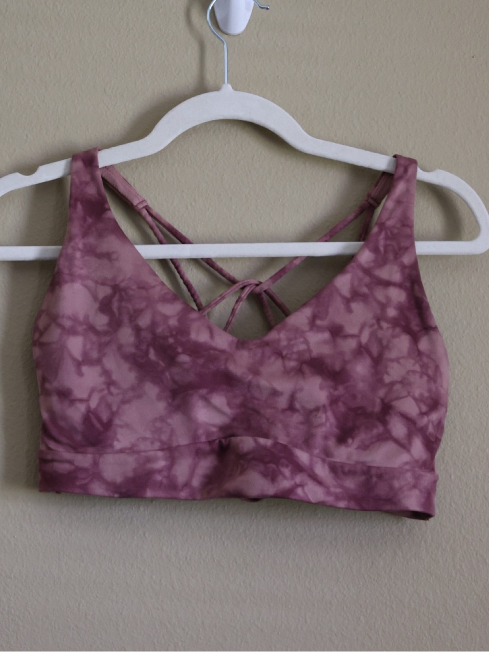 Athleta Mauve Purple Tie Dye Longline Sports Bra Medium